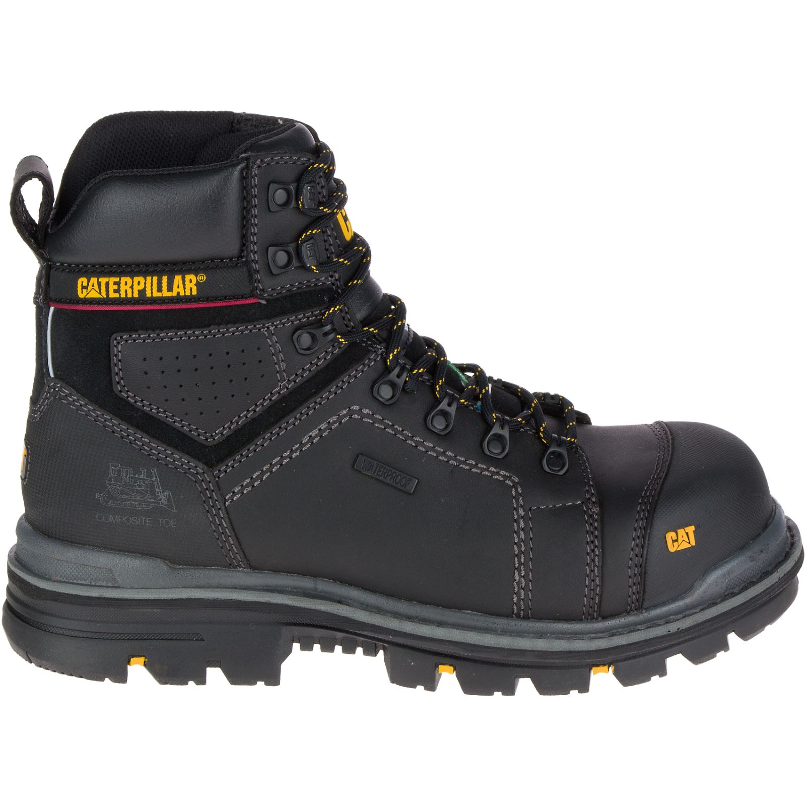 Caterpillar Hauler 6" Waterproof Composite Toe Philippines - Mens Work Boots - Black 92386MPTY